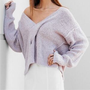 Free People Coco
Pullover v Neck Knit Sweater weave detail lilac
Size M.